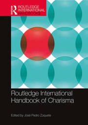 Okładka „Routledge International Handbook of Charisma”, zawierającego rozdział Rebekki Moore o grupach apokaliptycznych i charyzmie kadry. Źródło: Taylor & Francis.